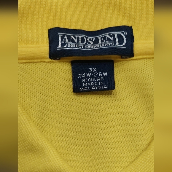 Lands End Unisex Yellow Polo Short Sleeve Shirt Sz 3X - Picture 6 of 8